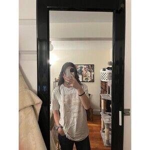 MENS MEDIUM Nike Swoosh Abstract White Cotton T-Shirt